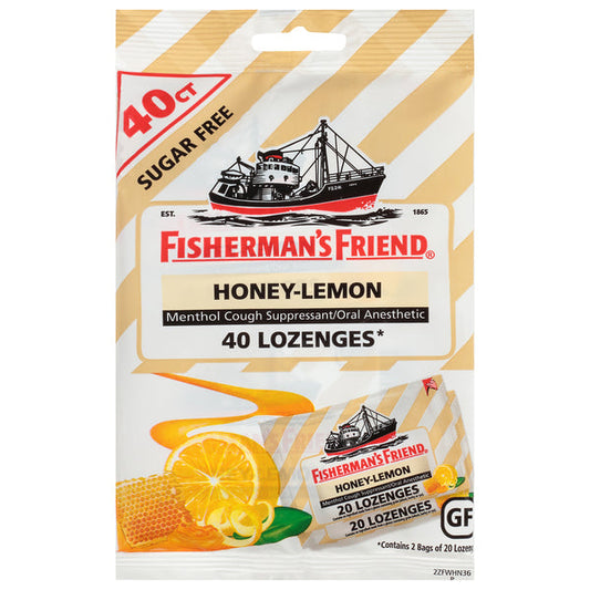 Fisherman's Friend Sugar Free Honey Lemon Menthol Cough Suppressant/Oral Anesthetic Lozenges