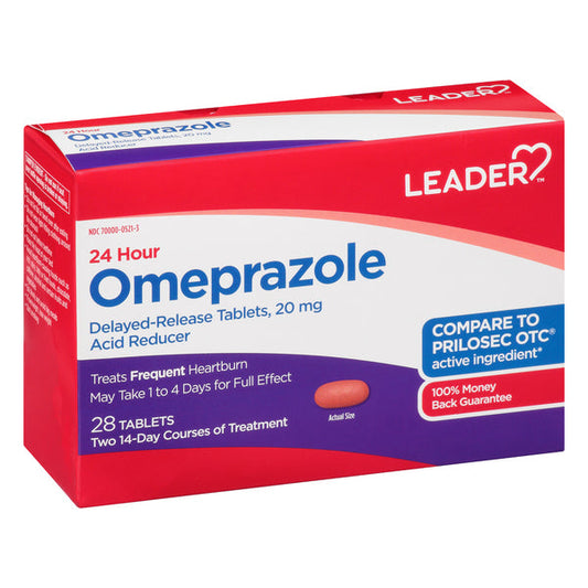 Leader Health Care Omeprazole, 20 Mg, Tablets