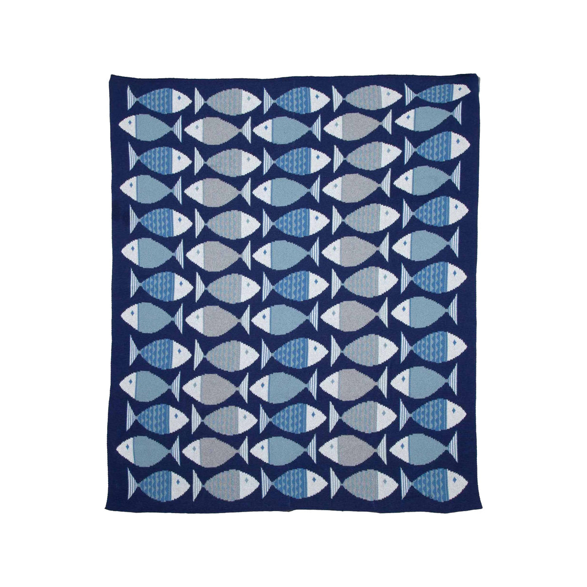 Coastal Big Fish - Cotton Sustainable Knit Throw Blanket