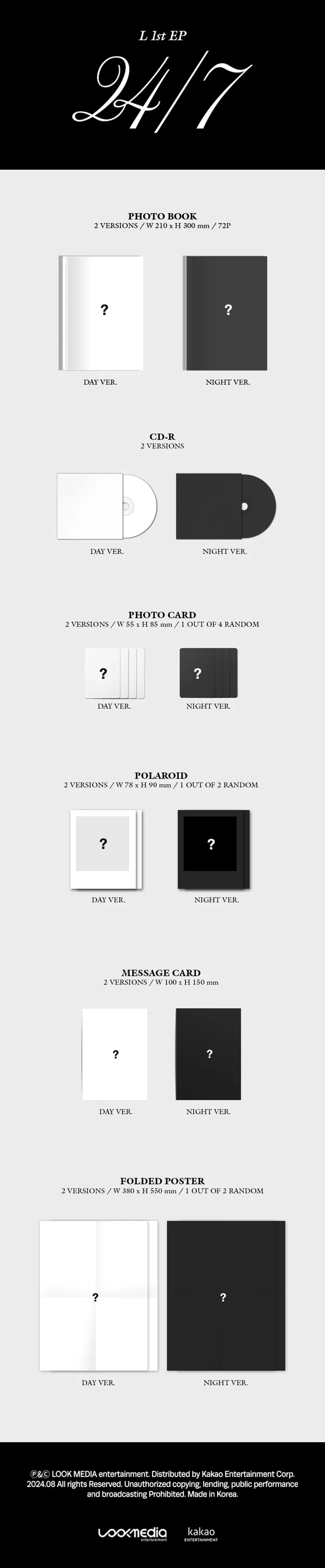 L 1st Ep Album - 24/7 (Photobook Random)