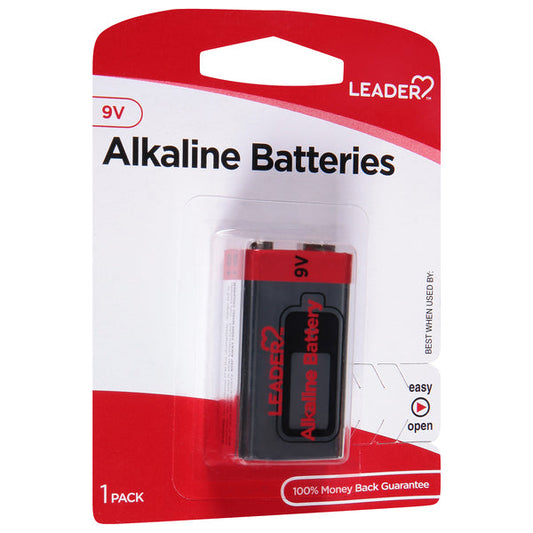 Leader Batteries Battery, Alkaline, 9V