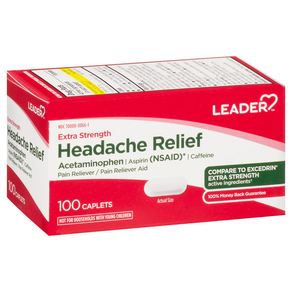 Leader Health Care Headache Relief, Extra Strength, Caplets