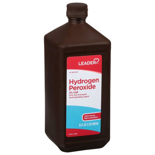 Leader Hydrogen Peroxide, 3% USP, 32 Fl Oz