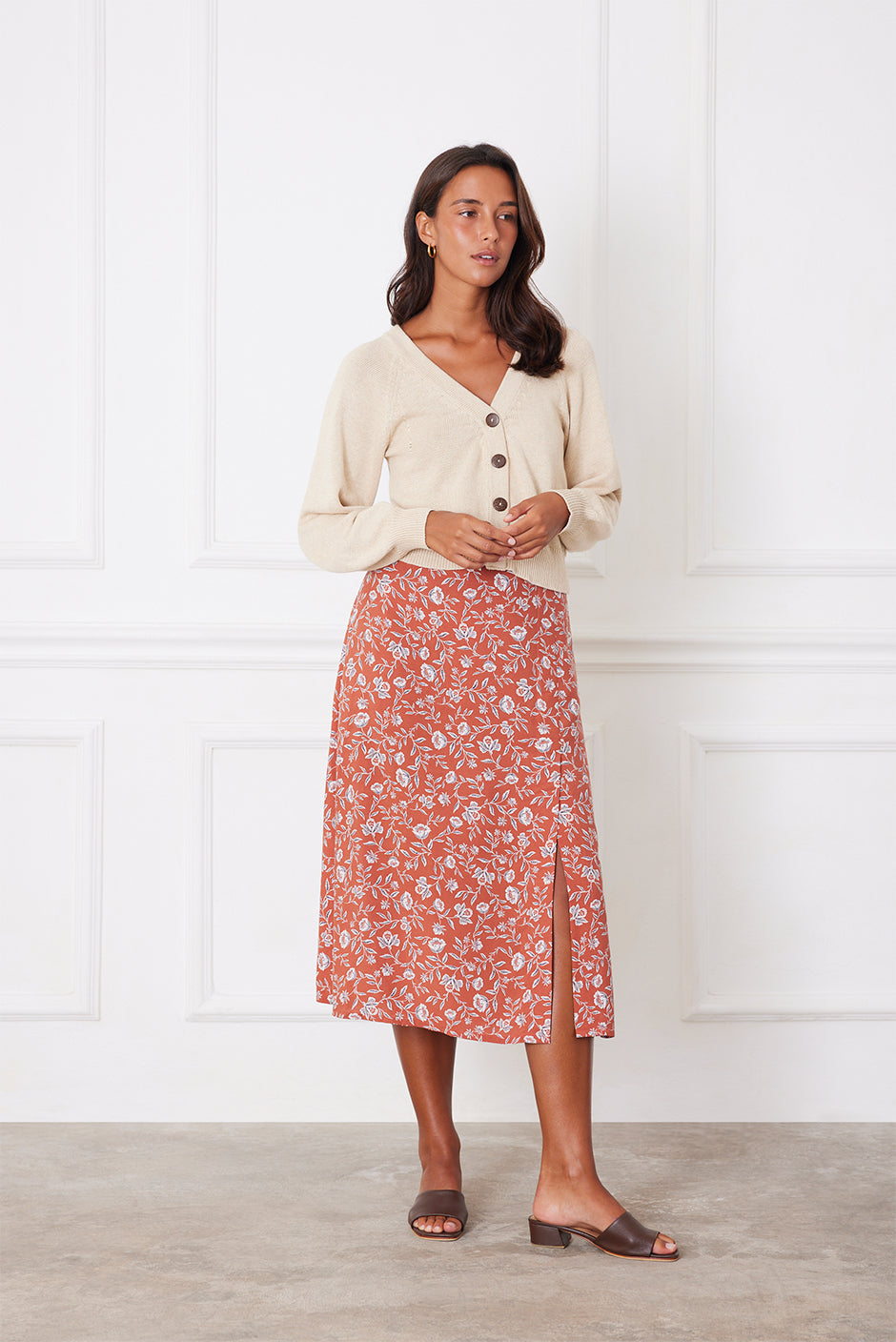 Avery Skirt in Adobe Floral - Osadia Concept Store