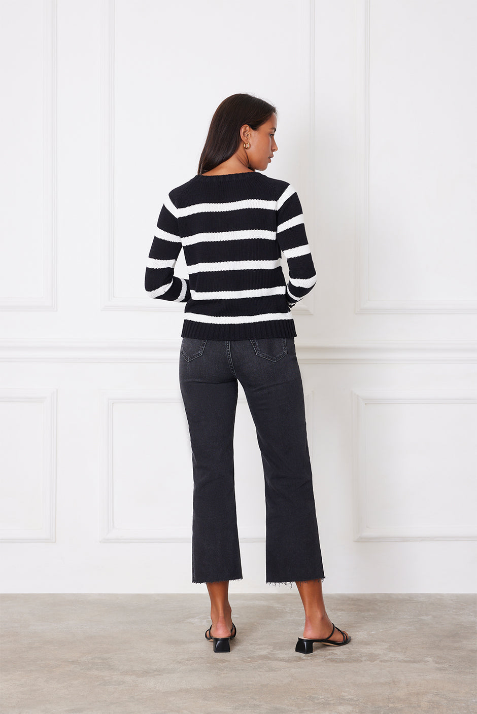 Stripe Sloane Crewneck in Black - Osadia Concept Store