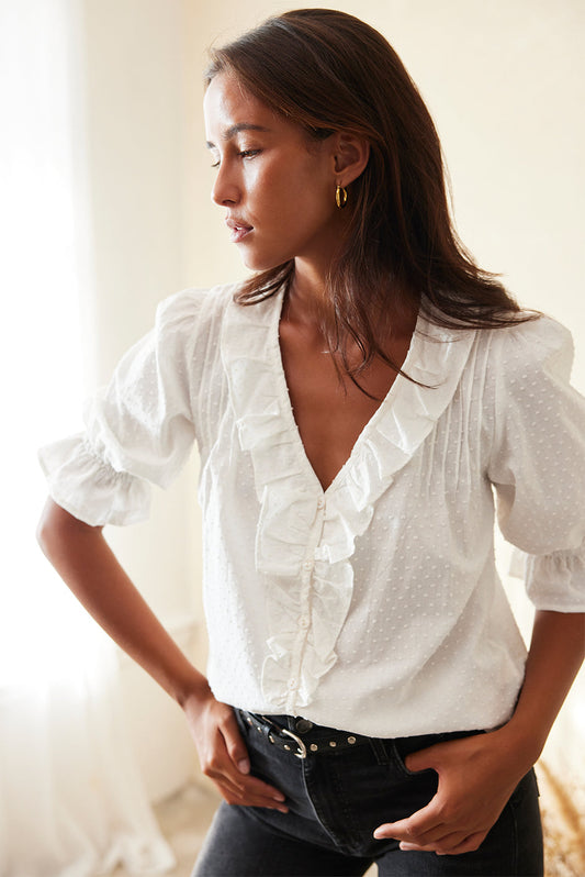 Chloe Shirt in Off White Solid - Osadia Concept Store