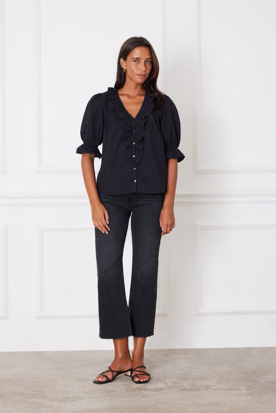 Chloe Shirt in Black Solid - Osadia Concept Store