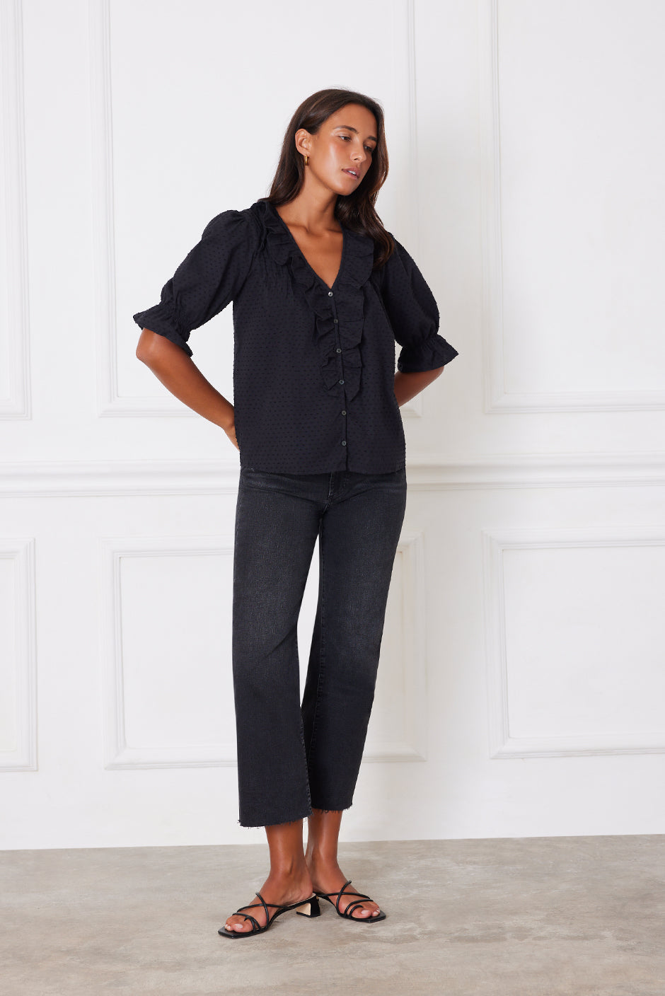 Chloe Shirt in Black Solid - Osadia Concept Store