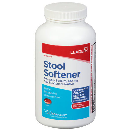 PL Developments Leader Stool Softener Laxative 100 Mg Softgels