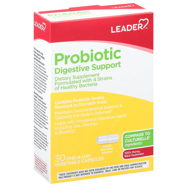 Leader, Probiotic, Digestive Support, Vegetable Capsules