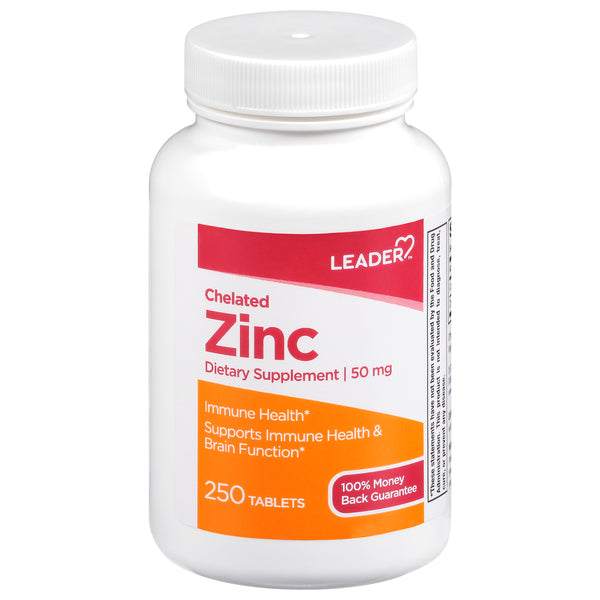 Leader Chelated Zinc Dietary Supplement 50 Mg Tablets