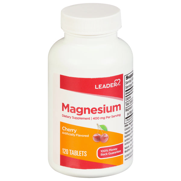 Leader Magnesium, 400 Mg, Tablets, Cherry