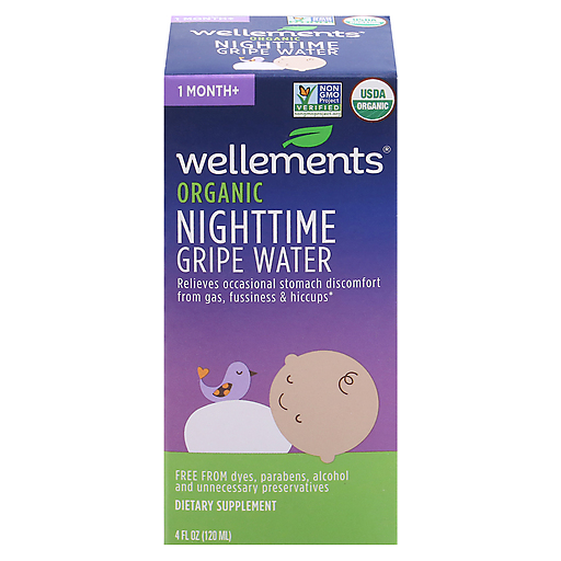 Wellements Gripe Water, Organic, Nighttime, 1 Month+ 4 Fl Oz