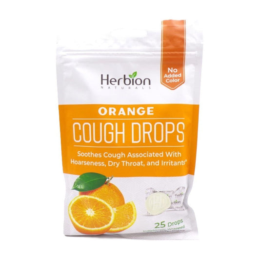 Herbion Naturals All Natural, Cough Drops, Orange, 25 Drops