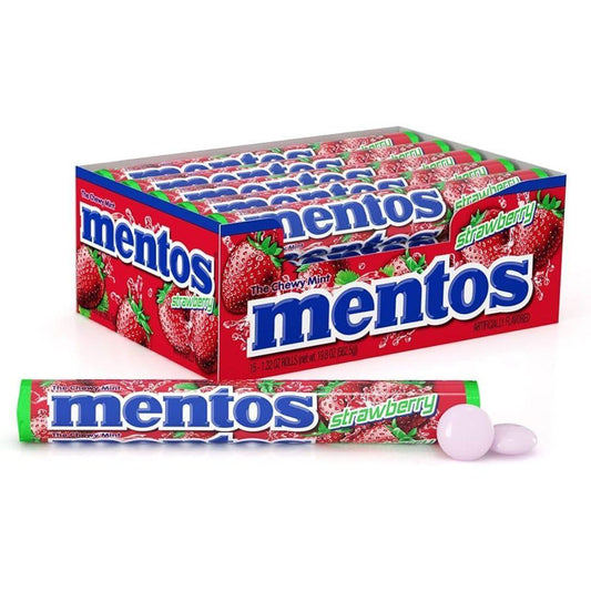Mentos Chewy Mint Candy Roll Strawberry