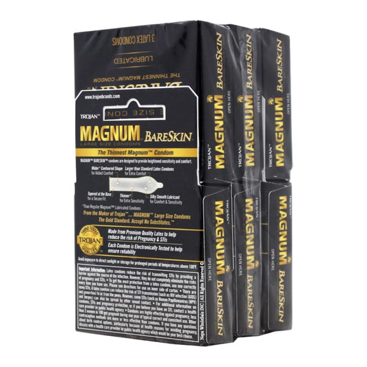Trojan Magnum Bareskin Lubricated Latex Condoms 3-Pack Large