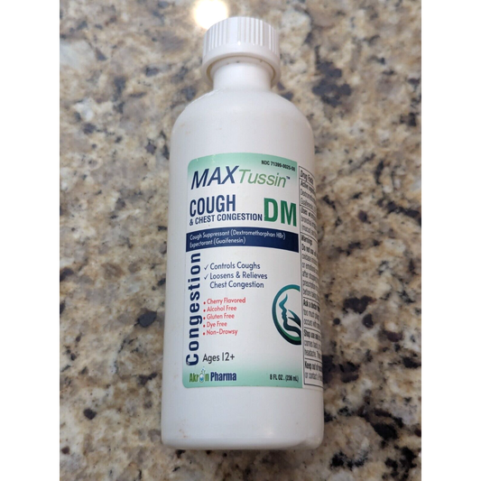 Akron Pharma MaxTussin Cough & Chest Congestion DM Liquid 8 Fl Oz