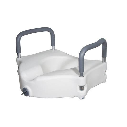 Drive Medical Elevated Raised Toilet Seat With Removable Padded Arms
