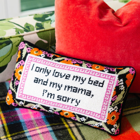 Only Love My Bed Needlepoint Pillow - Osadia Concept Store