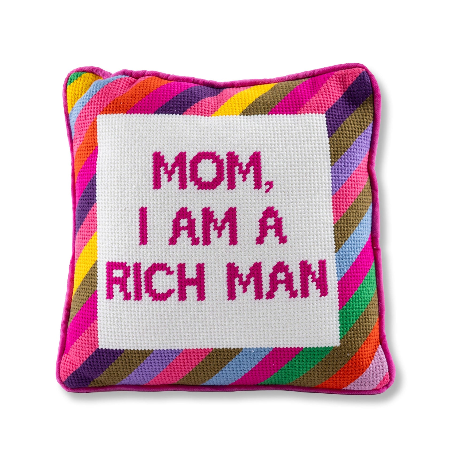 Rich Man Needlepoint Pillow - Osadia Concept Store