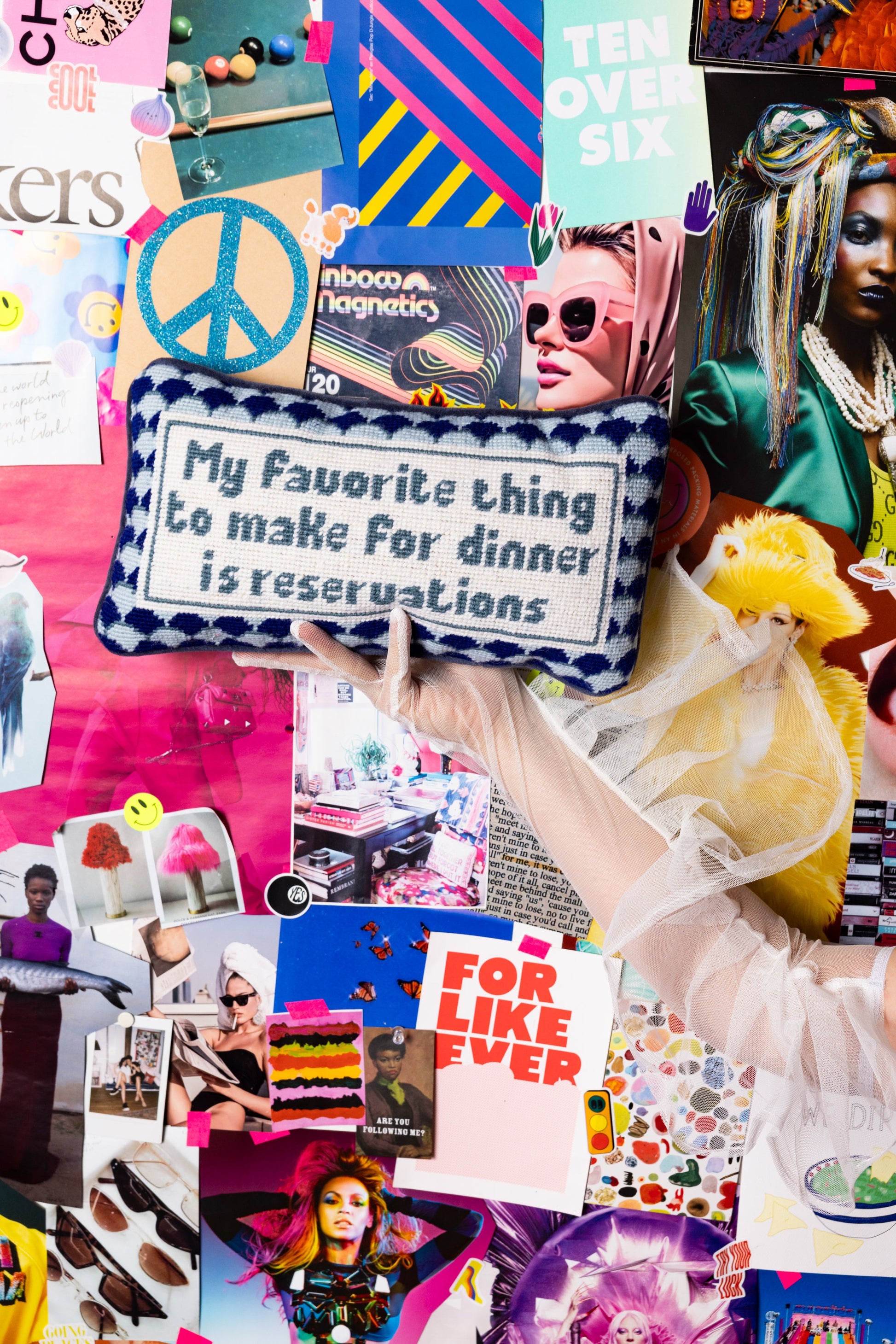 Reservations Needlepoint Pillow - Osadia Concept Store