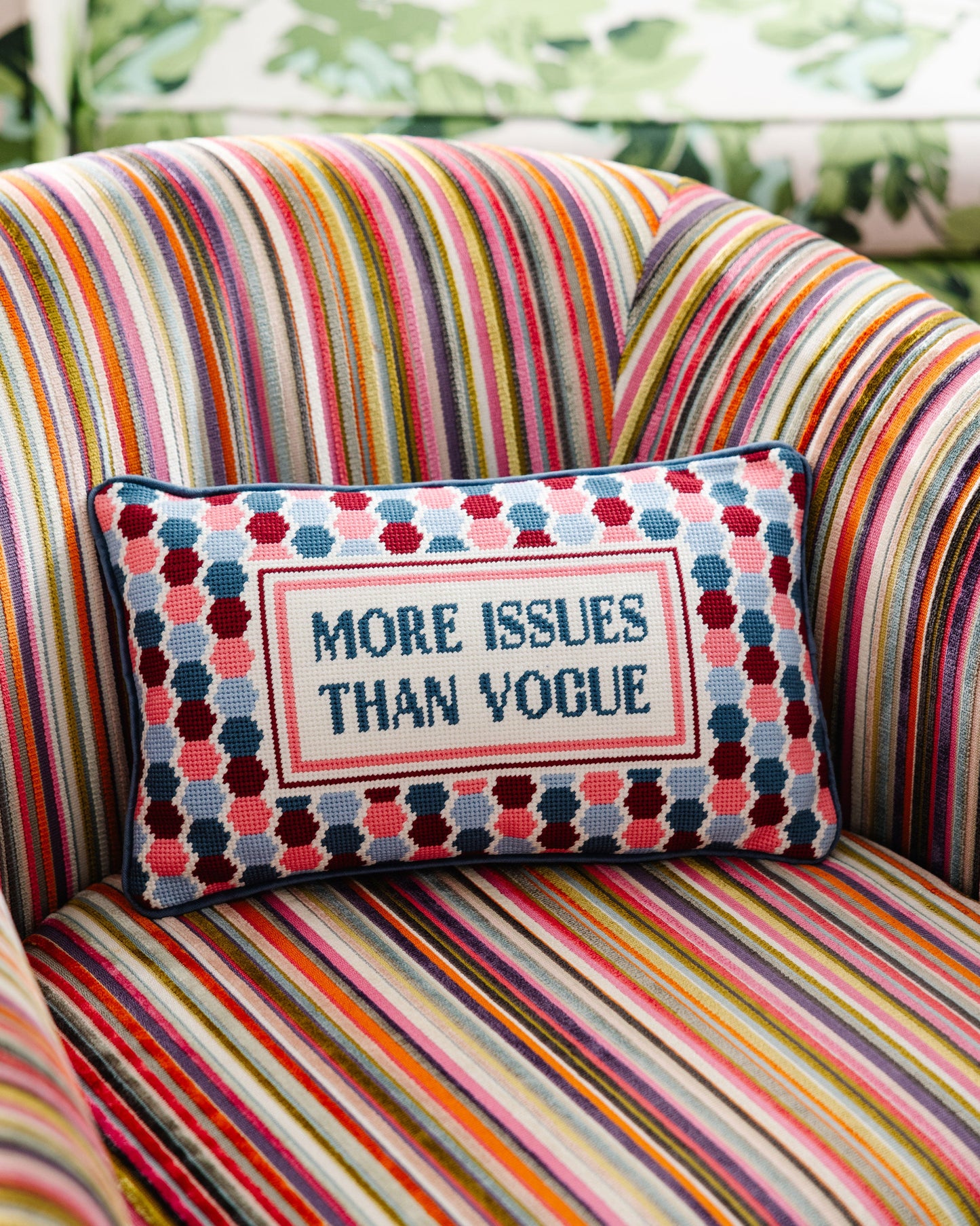 More Issues Needlepoint Pillow - Osadia Concept Store