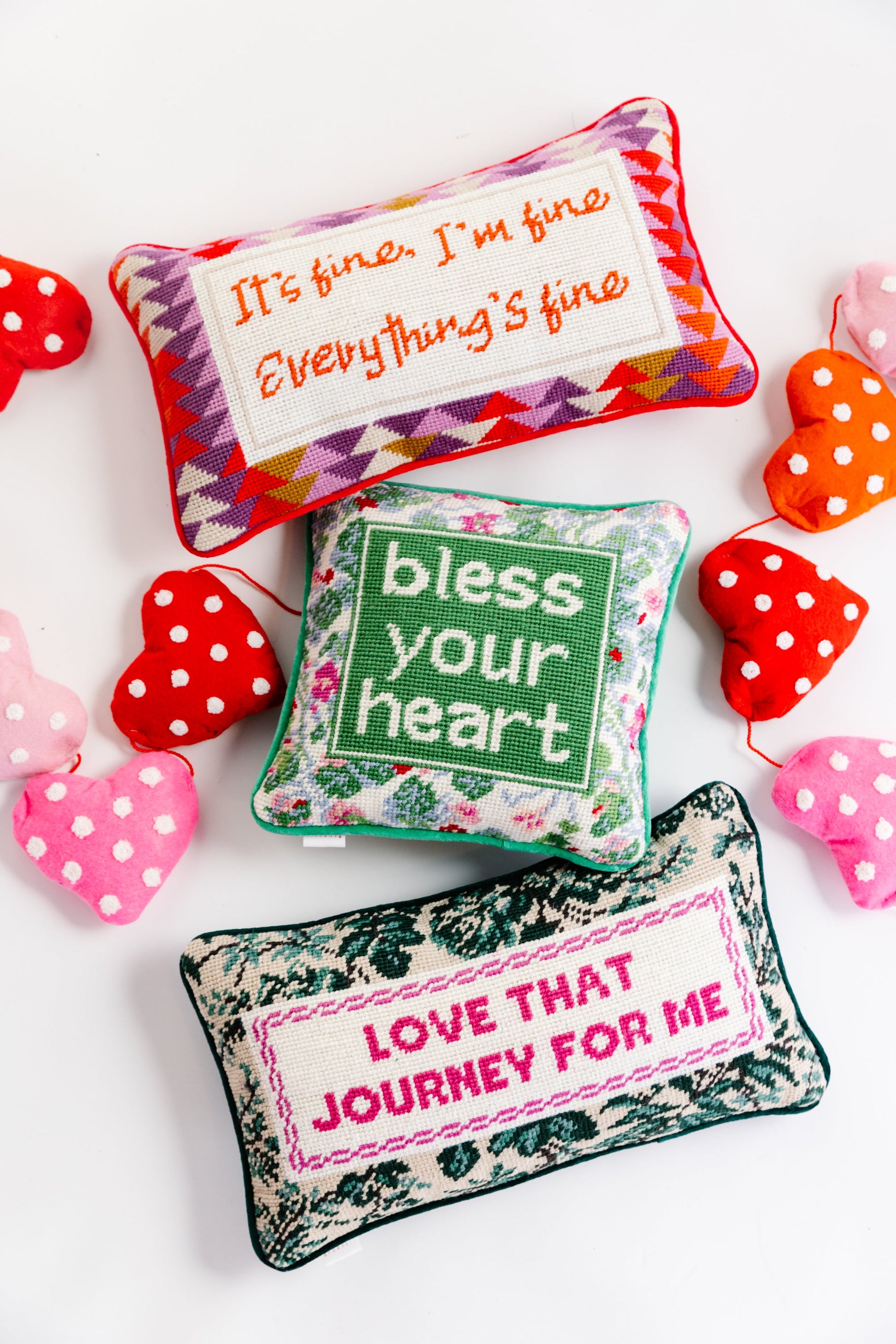 Bless Your Heart Needlepoint Pillow - Osadia Concept Store
