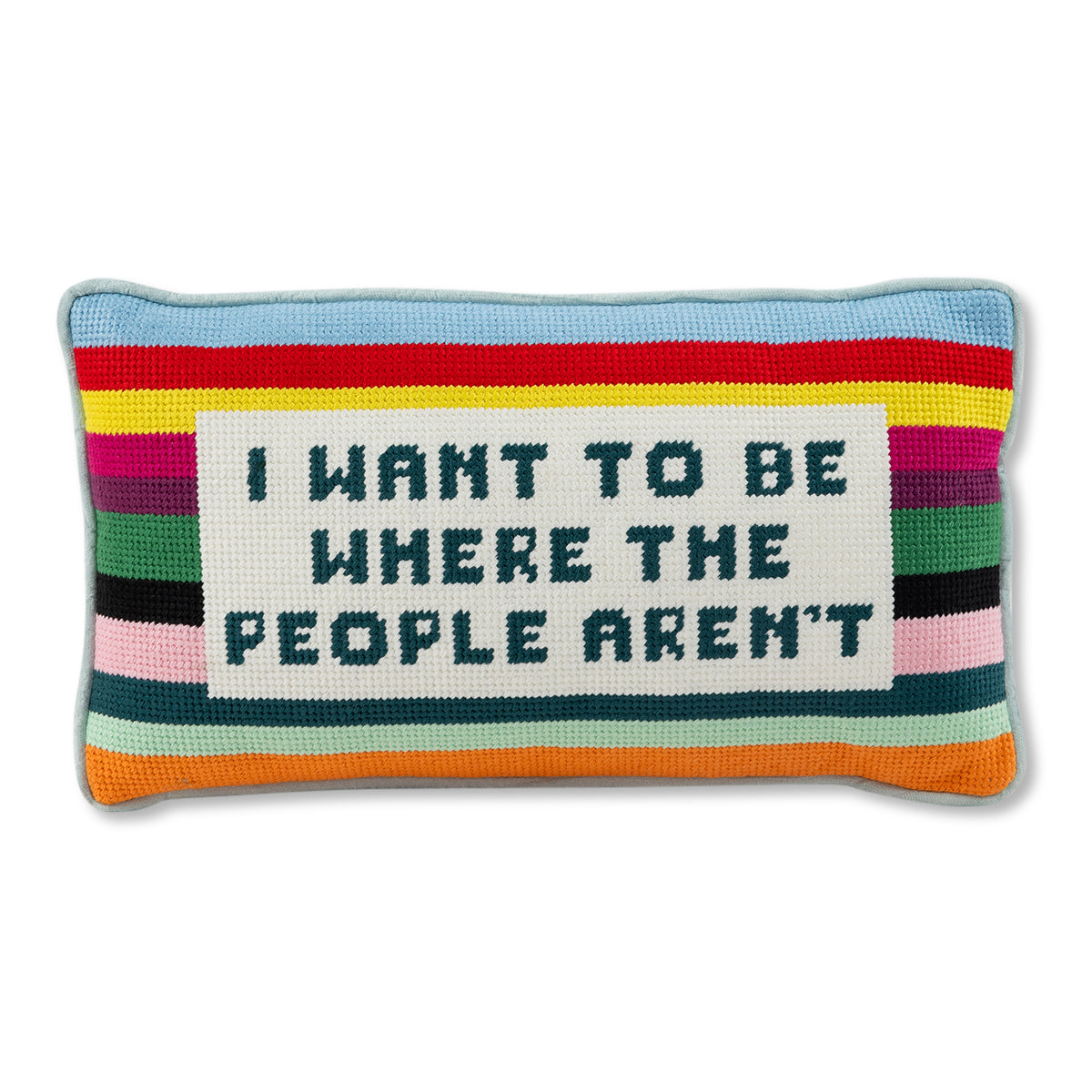 Where the People Aren't Needlepoint Pillow - Osadia Concept Store