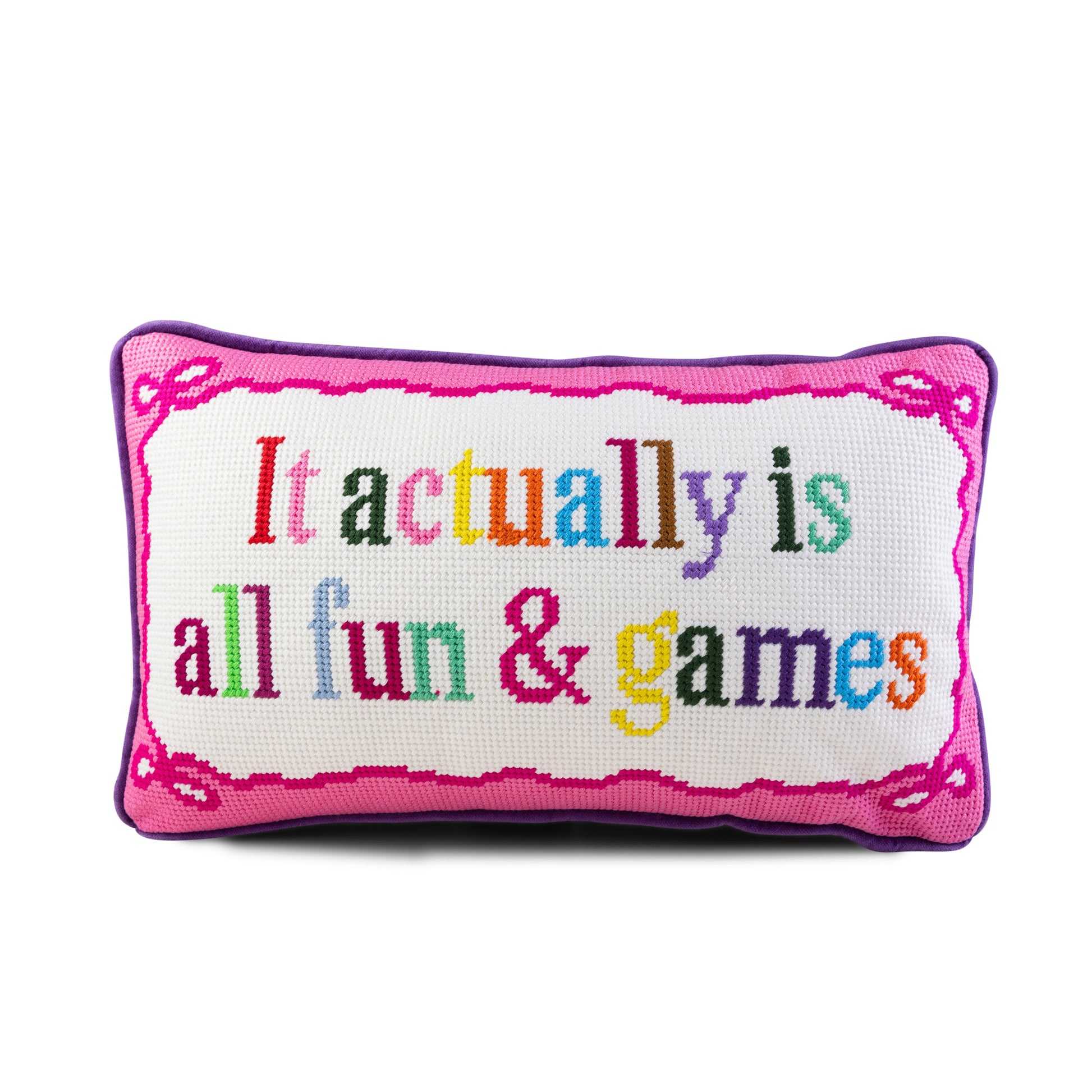 Fun And Games Needlepoint Pillow - Osadia Concept Store