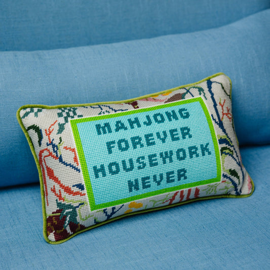 Mahjong Needlepoint Pillow - Osadia Concept Store