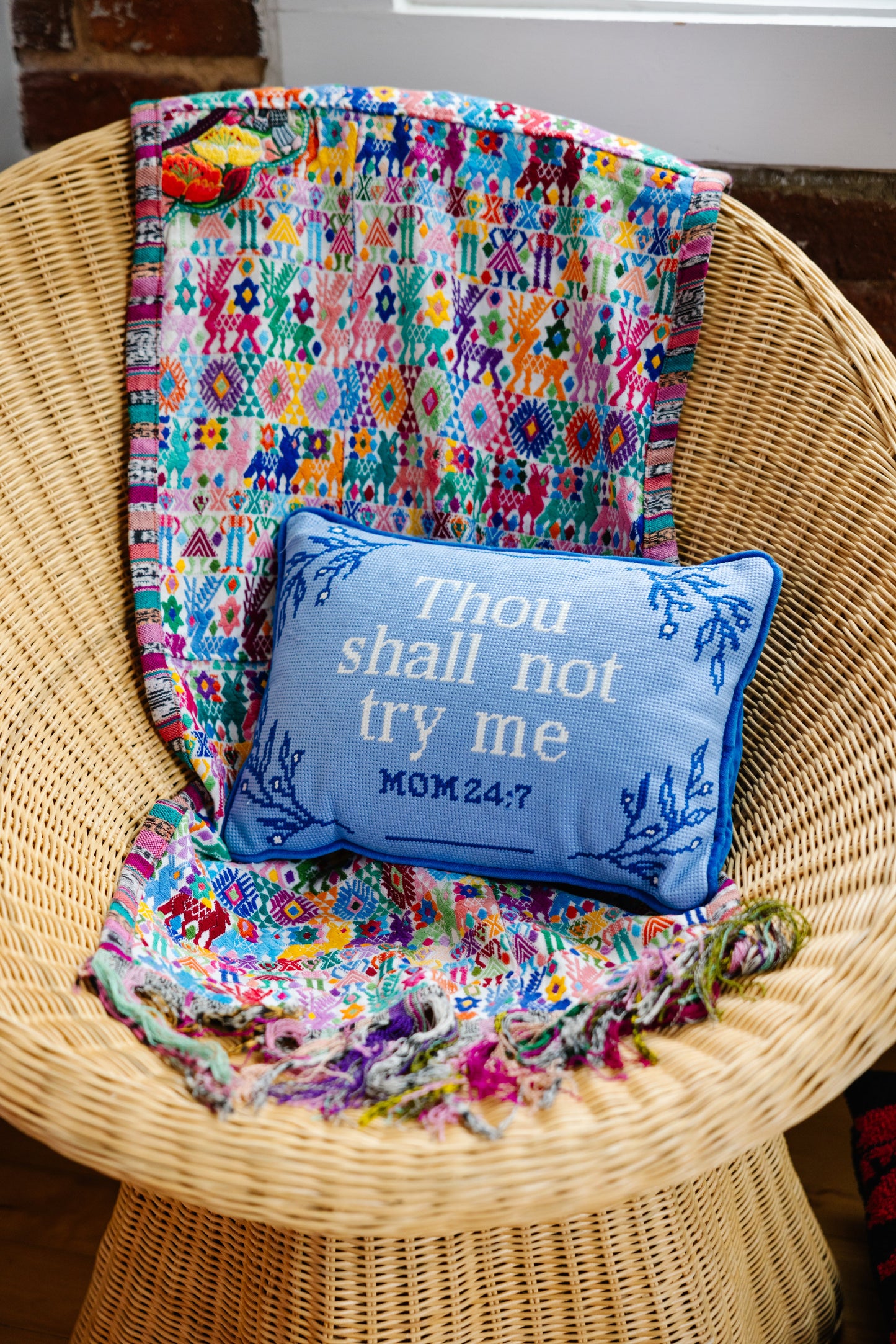Try Me Needlepoint Pillow - Osadia Concept Store