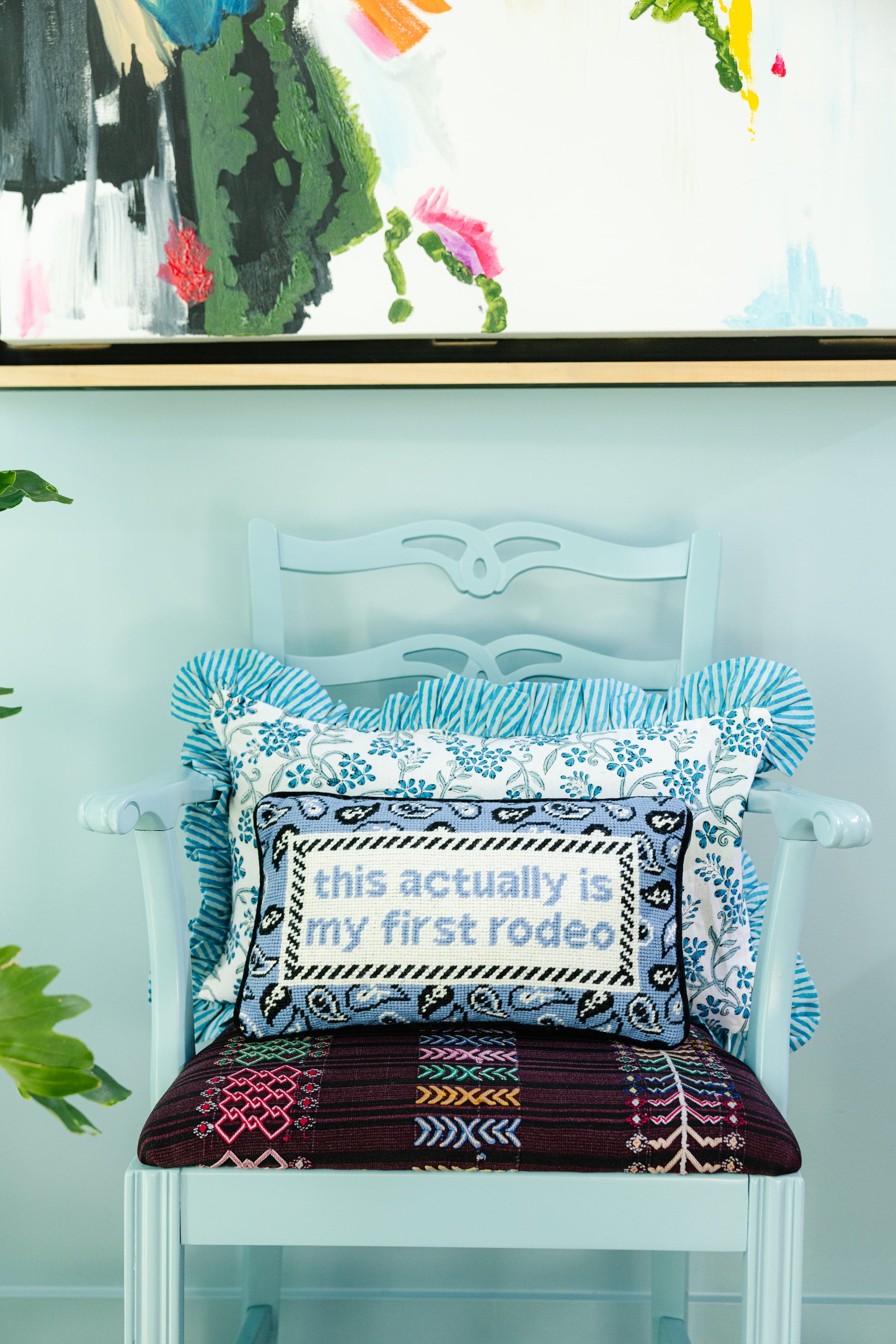 First Rodeo Needlepoint Pillow - Osadia Concept Store