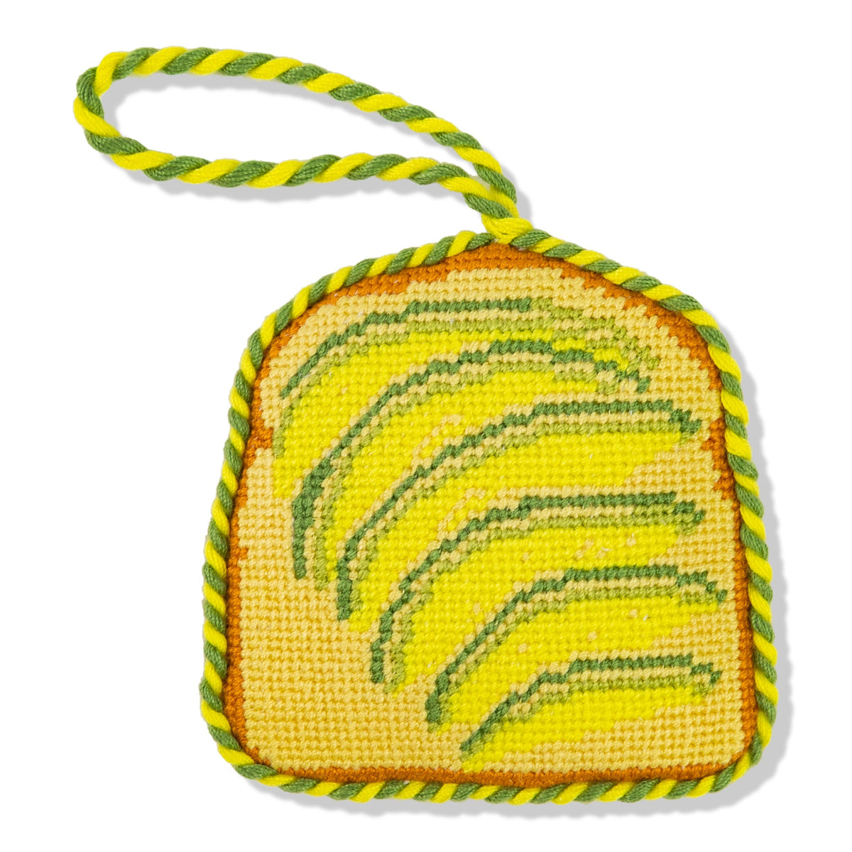 Needlepoint Icon Ornament - Avocado Toast