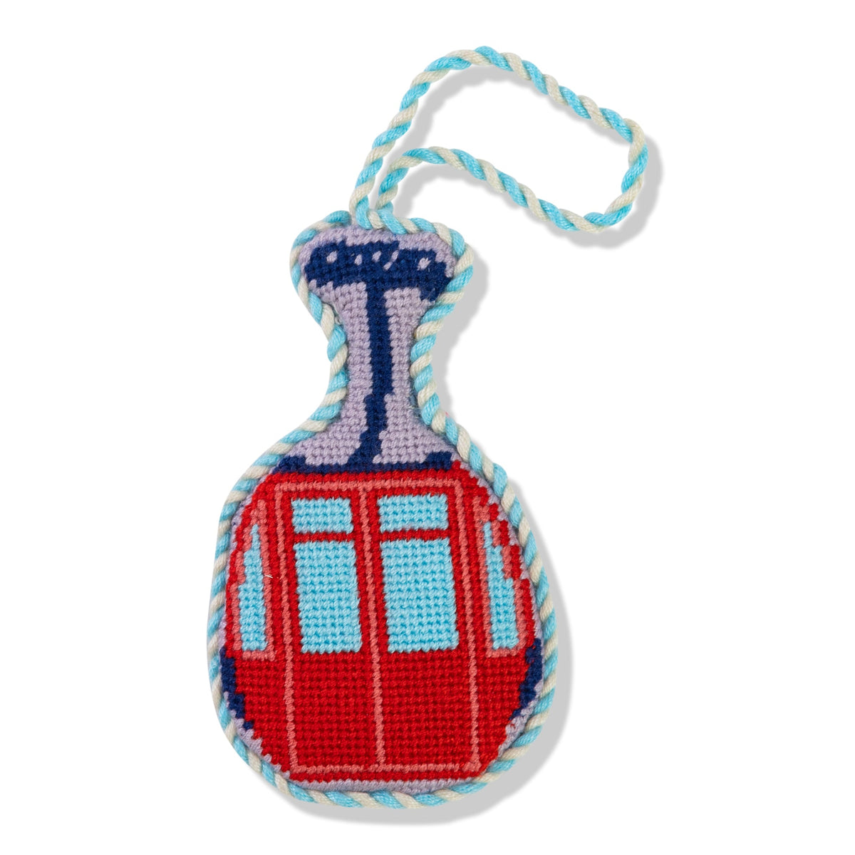 Needlepoint Icon Ornament - Ski Lift
