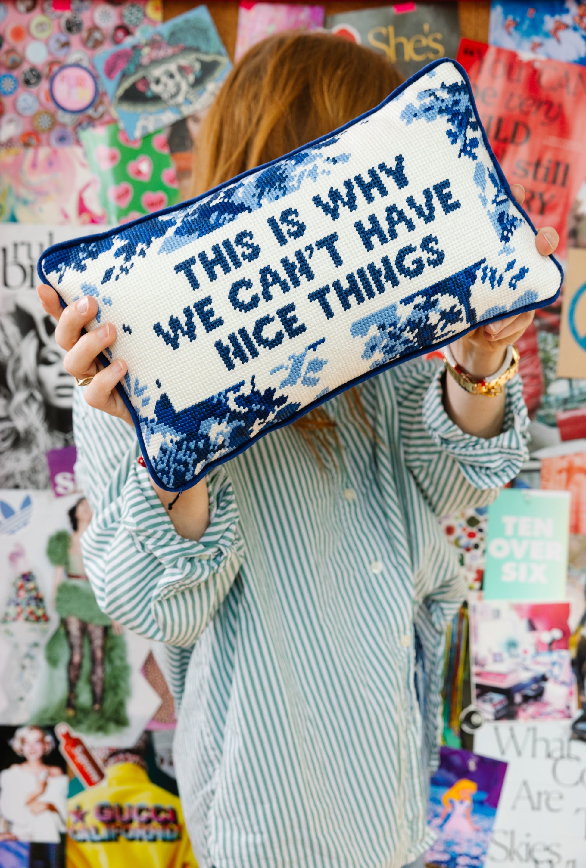 Nice Things Needlepoint Pillow - Osadia Concept Store