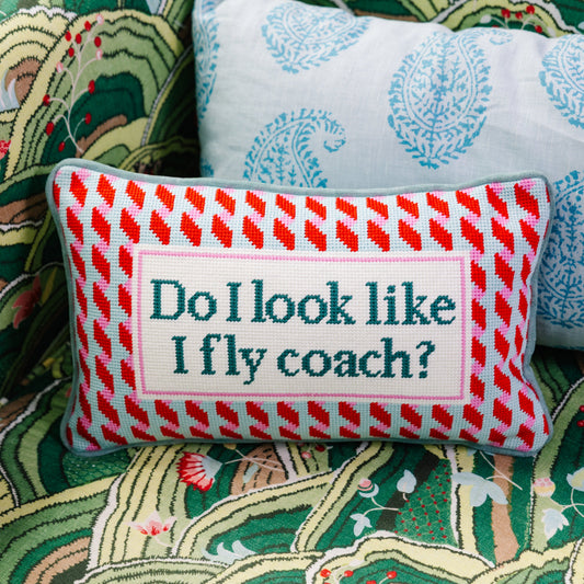 Fly Coach Needlepoint Pillow - Osadia Concept Store