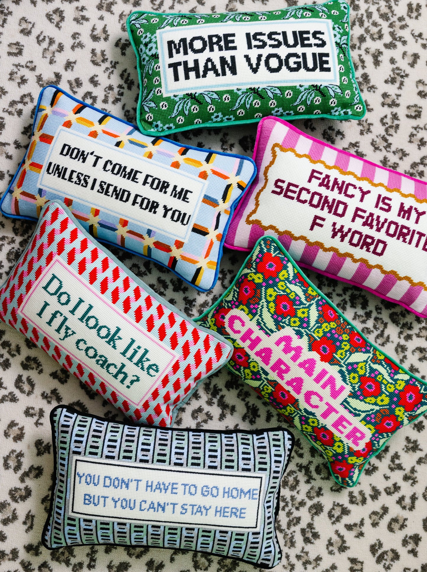 Can't Stay Here Needlepoint Pillow - Osadia Concept Store