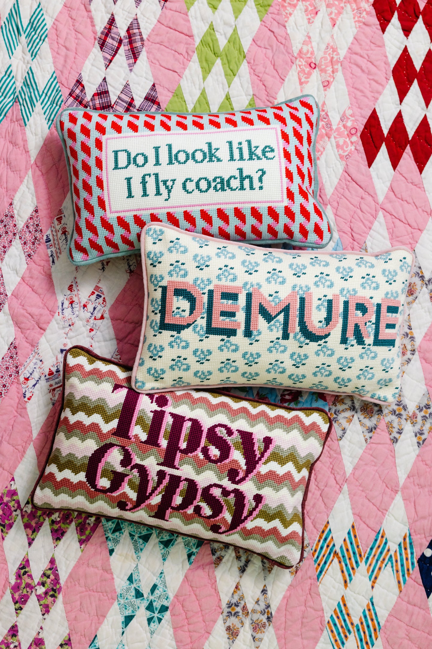Fly Coach Needlepoint Pillow - Osadia Concept Store