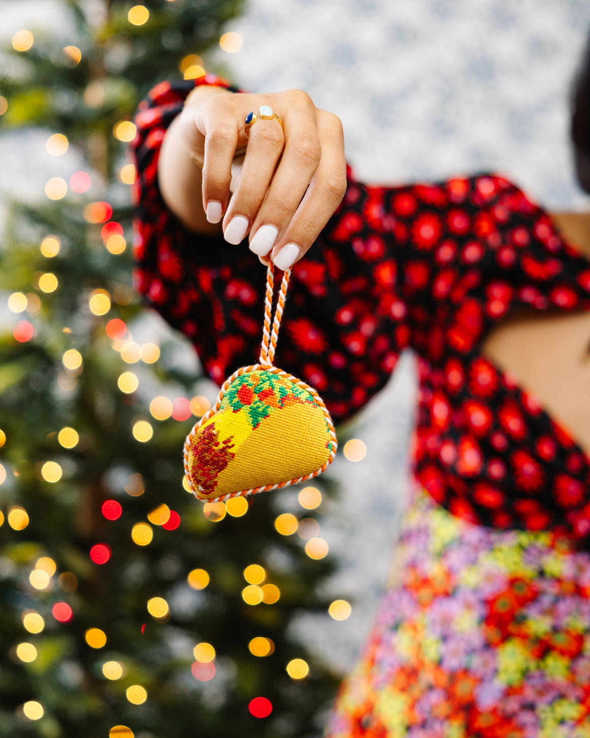 Needlepoint Icon Ornament - Taco