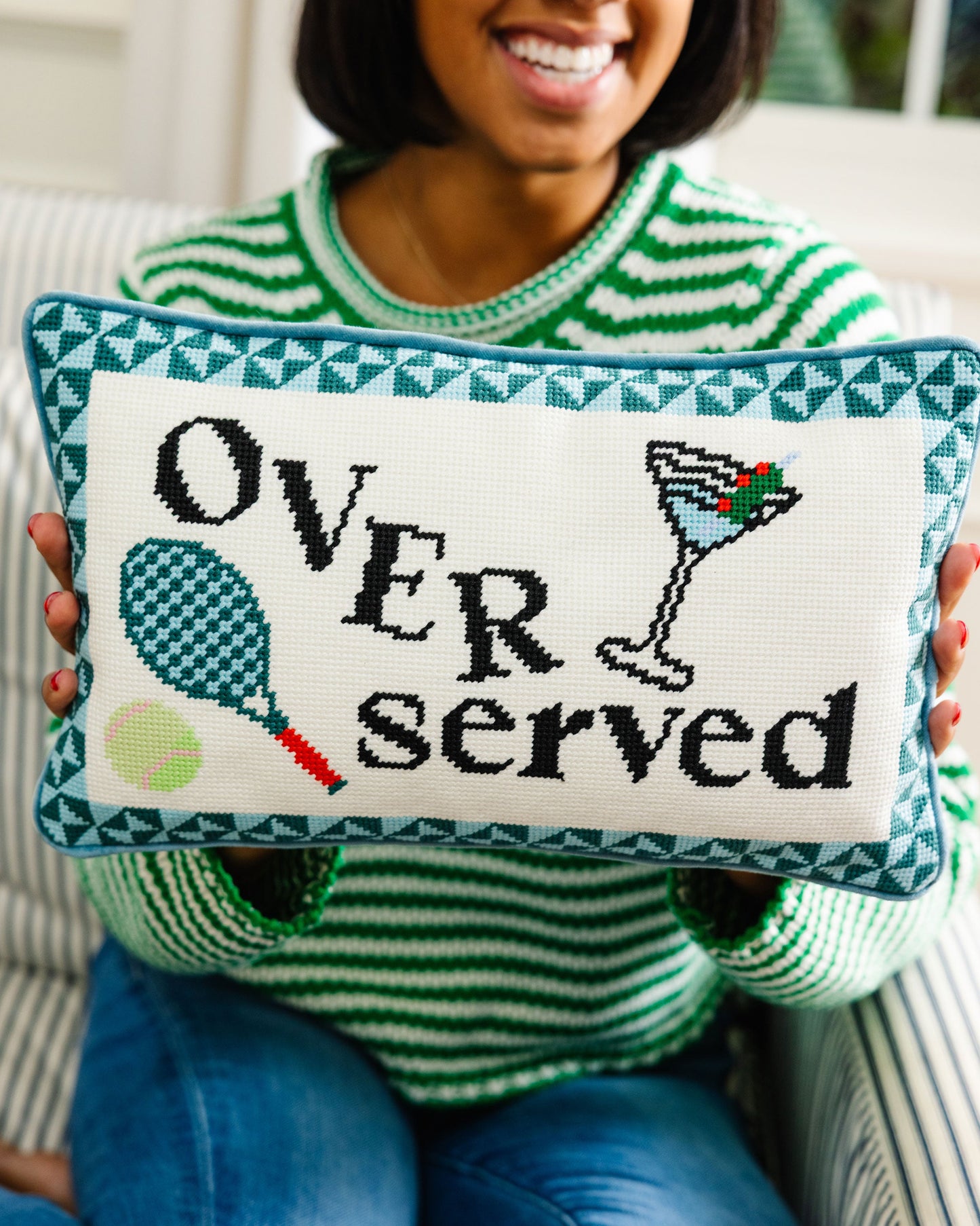 Overserved Needlepoint Pillow - Osadia Concept Store