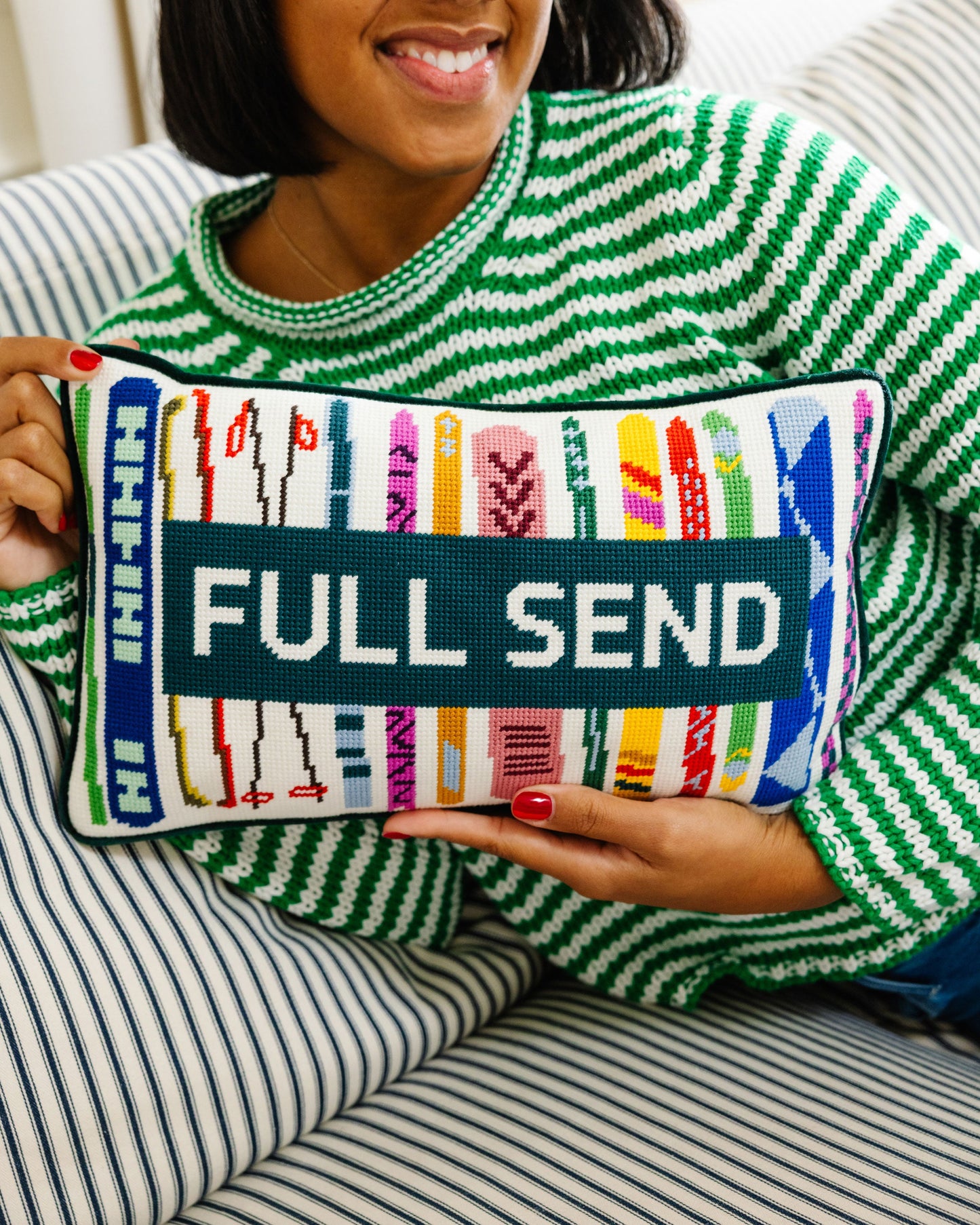 Full Send Needlepoint Pillow - Osadia Concept Store