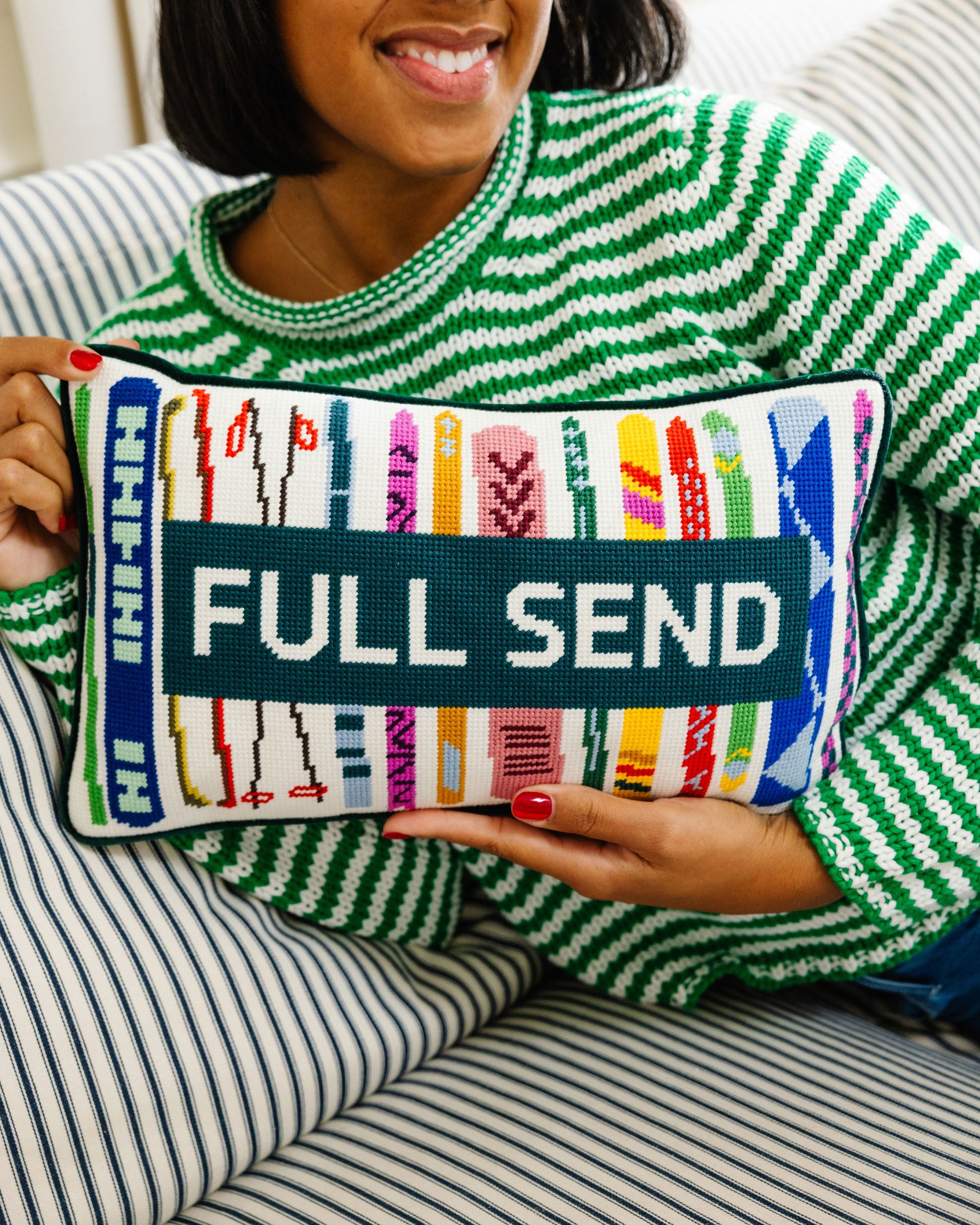 Full Send Needlepoint Pillow - Osadia Concept Store