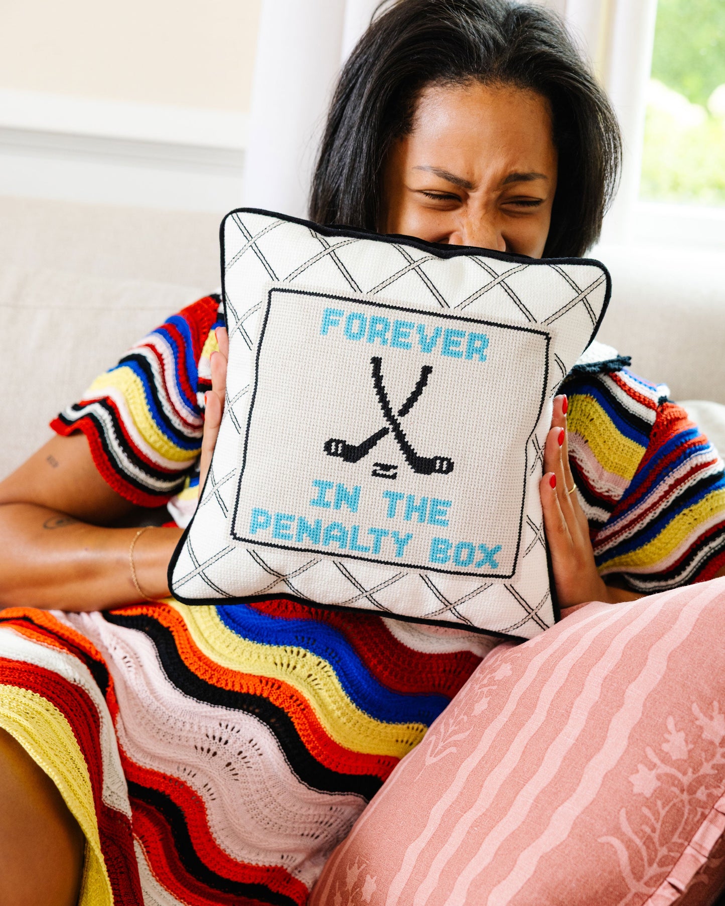 Penalty Box Needlepoint Pillow - Osadia Concept Store