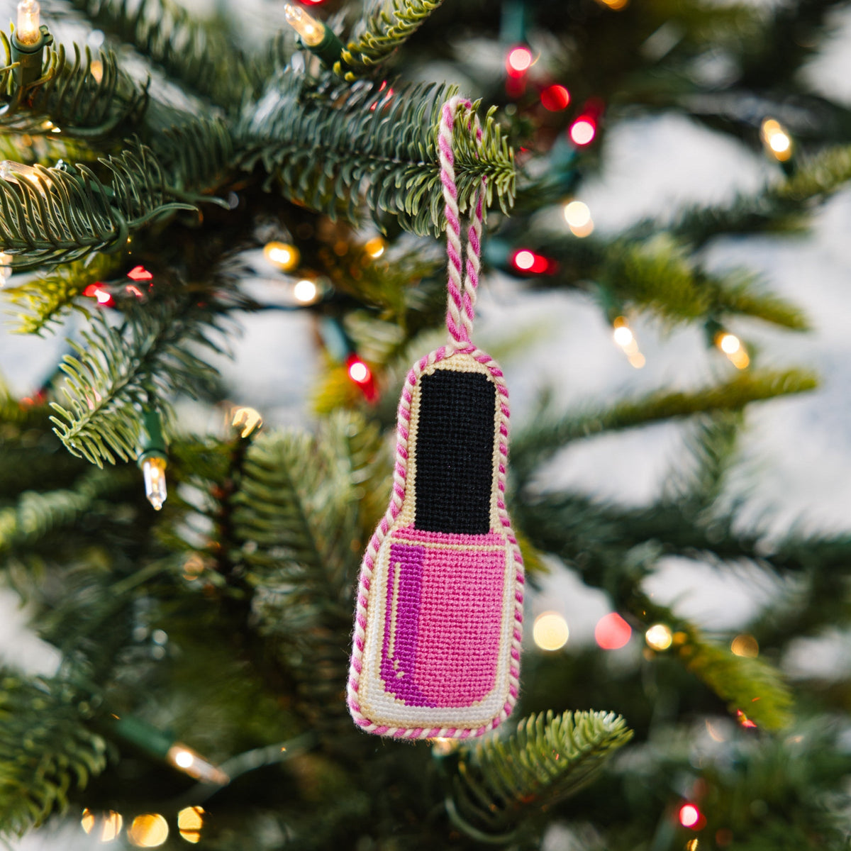 Needlepoint Icon Ornament - Nail Polish Bottle