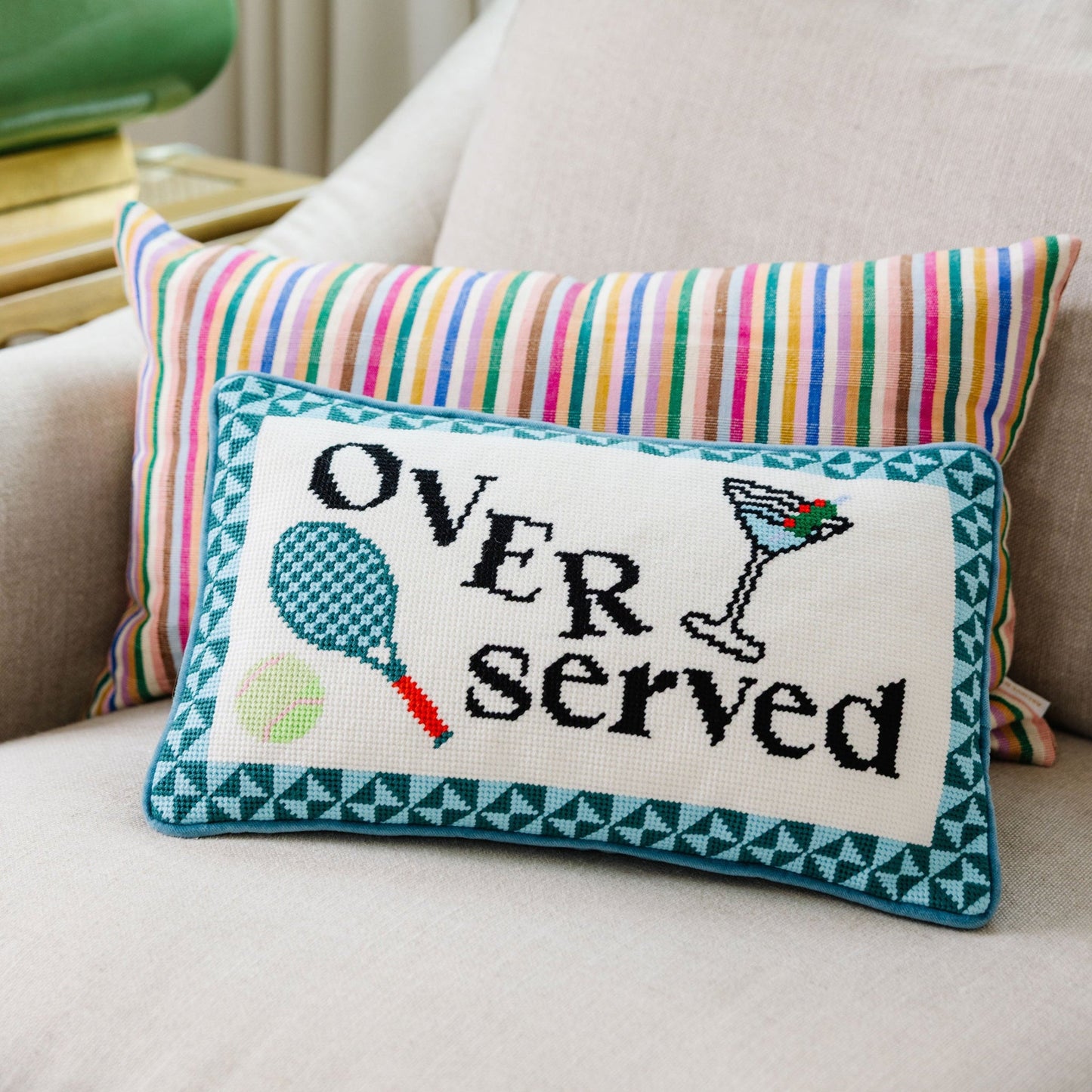 Overserved Needlepoint Pillow - Osadia Concept Store