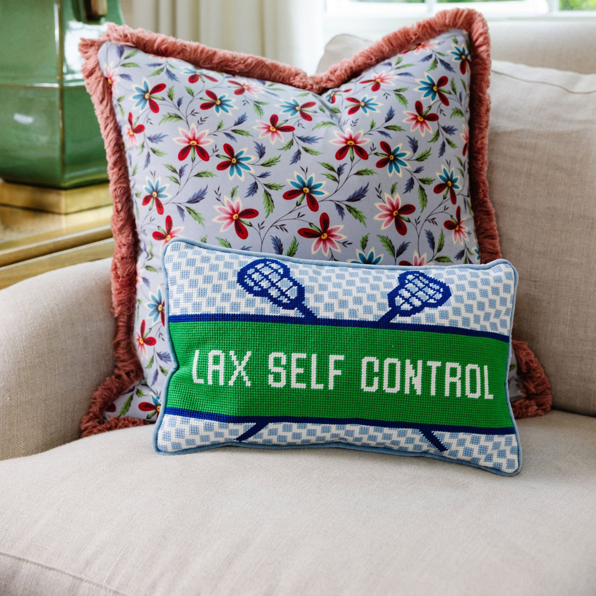Lax Self Control Needlepoint Pillow