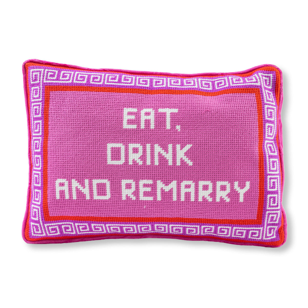 Eat Drink Remarry Needlepoint Pillow - Osadia Concept Store