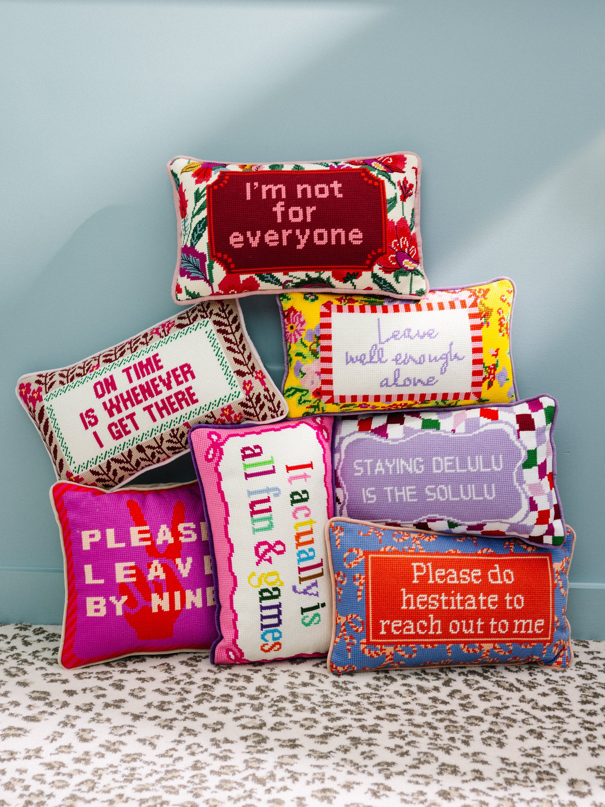 On Time Needlepoint Pillow - Osadia Concept Store