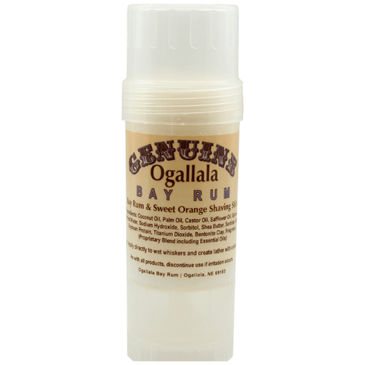 Ogallala Bay Rum, Bay Rum & Sweet Orange Shaving Stick 2.5 Oz.