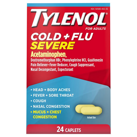 Tylenol Cold + Flu Severe, For Adults, Caplets